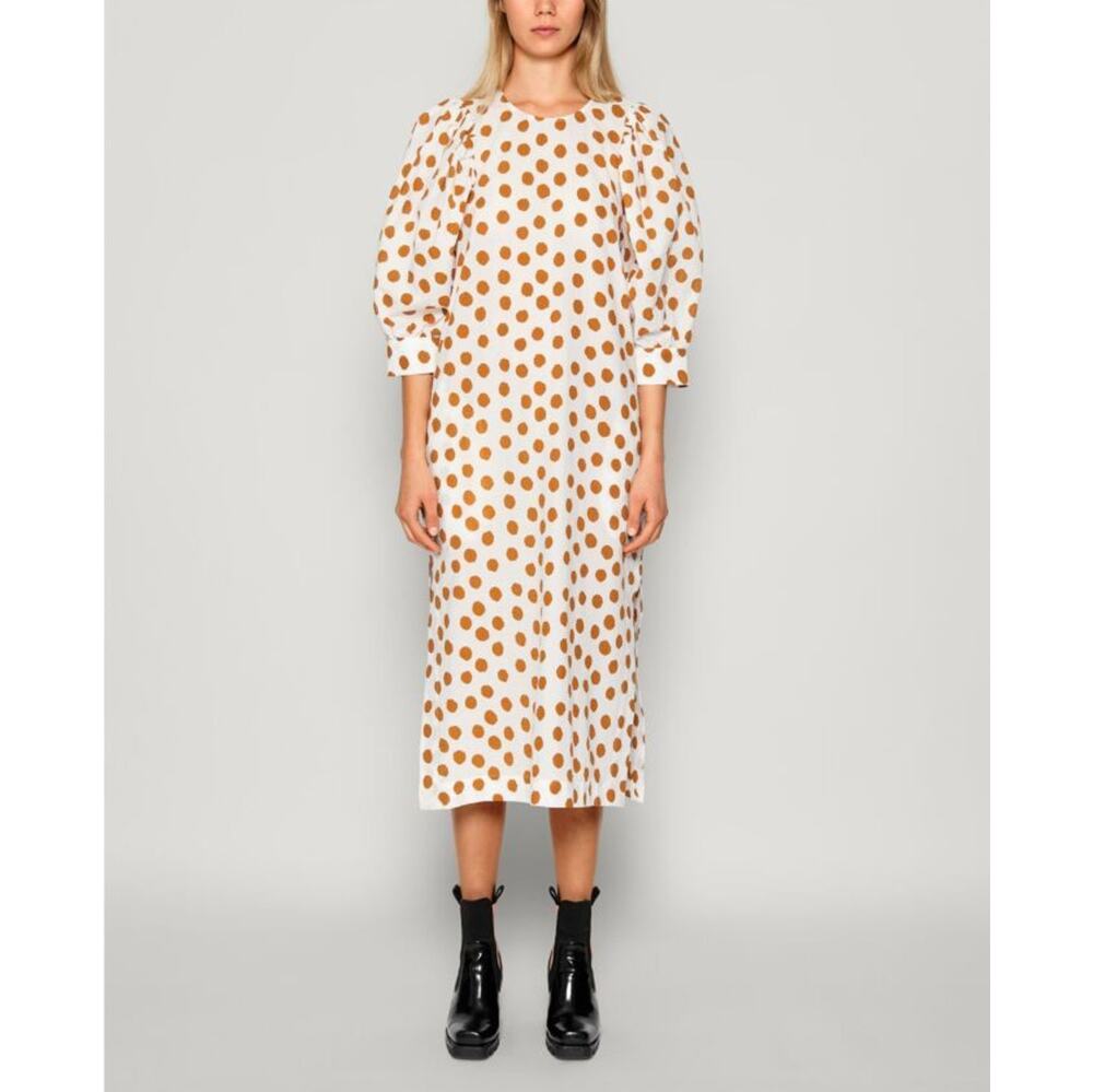 Baum Und Pferdgarten Alya Seersucker Midi Dress Cathay Spice Mega Dot SZ 6 US